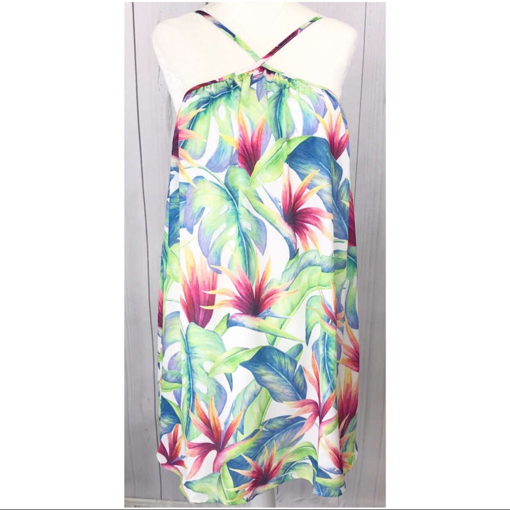 SMYM Lexington Dress Halter style Tropical Print - Picture 3 of 6